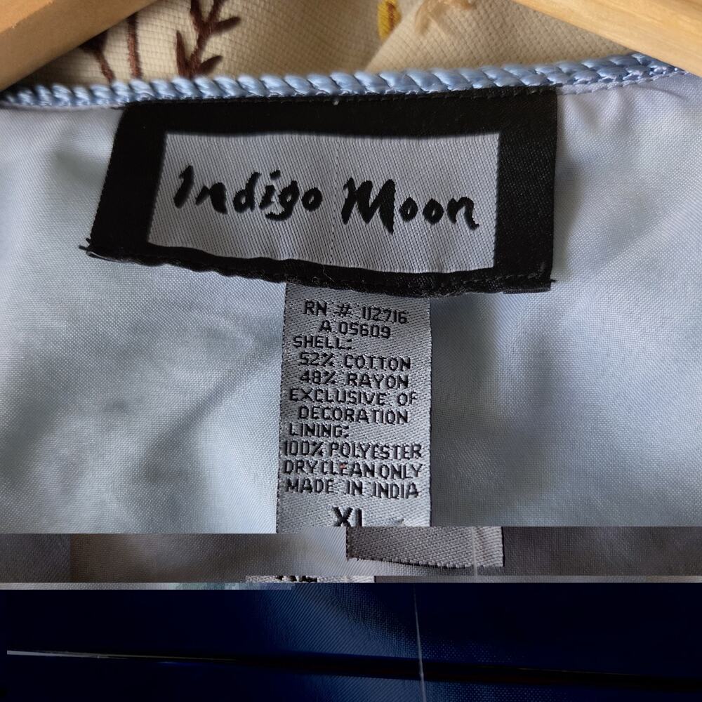 NWT Indigo Moon Jacket Womens XL Floral Embroidered Green Art-to-Wear Buttons - Picture 3 of 14